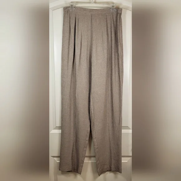 Vintage VIRGO II Lightweight Pantsuit Brown and Tan Houndstooth Size 8 - Picture 4 of 10